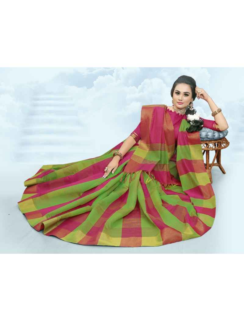 Multicolored checkered cotton half n half saree. | Kerala saree blouse  designs, Stylish sarees, Fancy blouse designs