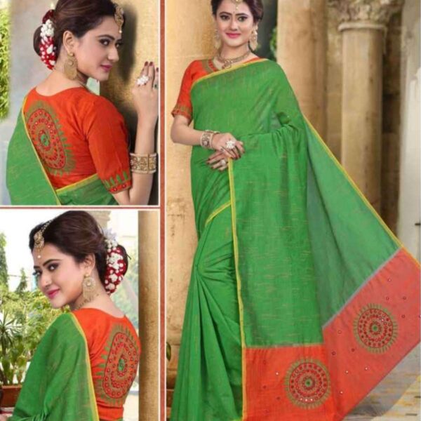 CSK MIRROR (SLUB COTTON) #5059- P GREEN X ORANGE - [Green]
