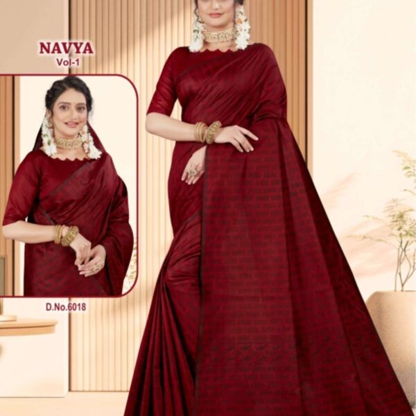 NISHA -1 SOFT COTTON SAREE - 6018 - [Maroon]