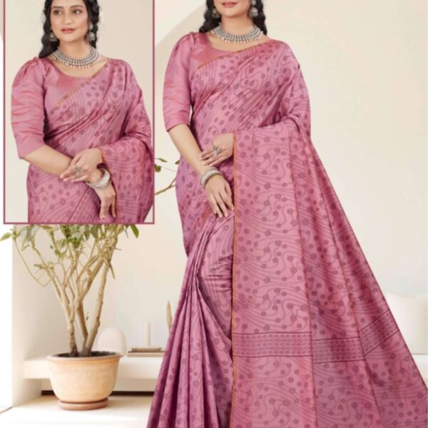 NISHA -2 SOFT COTTON SAREE - 6020 - [Pink]