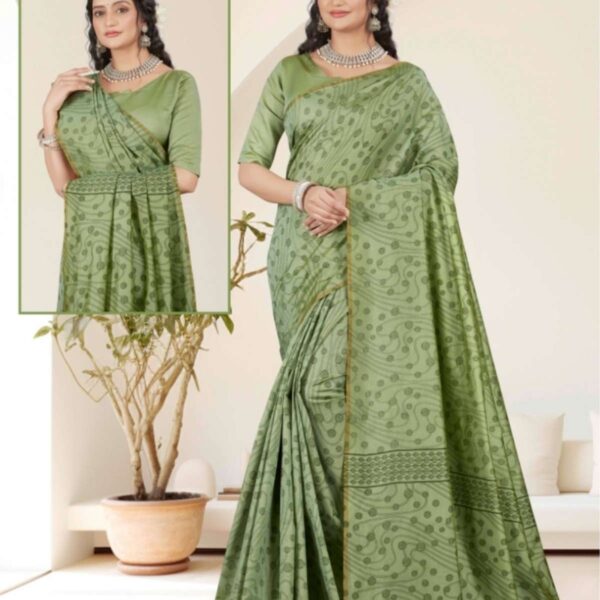 NISHA -2 SOFT COTTON SAREE - 6021 - [Green]
