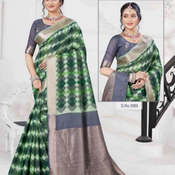 PADMAJA (SILK COTTON-SOFT) #5979 - LIGHT YELLOW X GRAY - [Yellow]