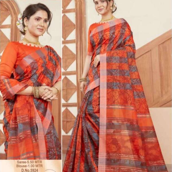 PRISHA #5924 - ORANGE X GRAY - [Orange]