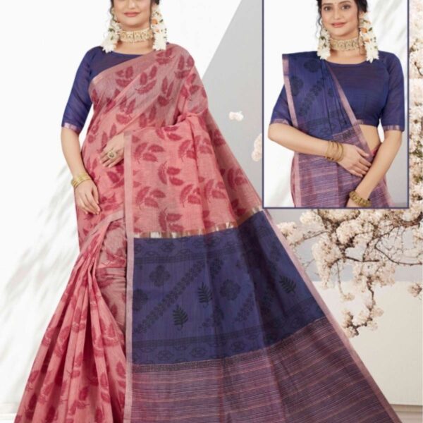 RAKSHA - SEMI LINEN SAREE - 5995 - [Pink]