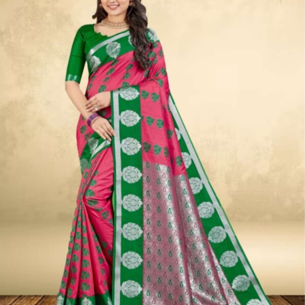 SARADHA SOFT SILK SAREE - 9245 - TOMATO RED - [Orange]
