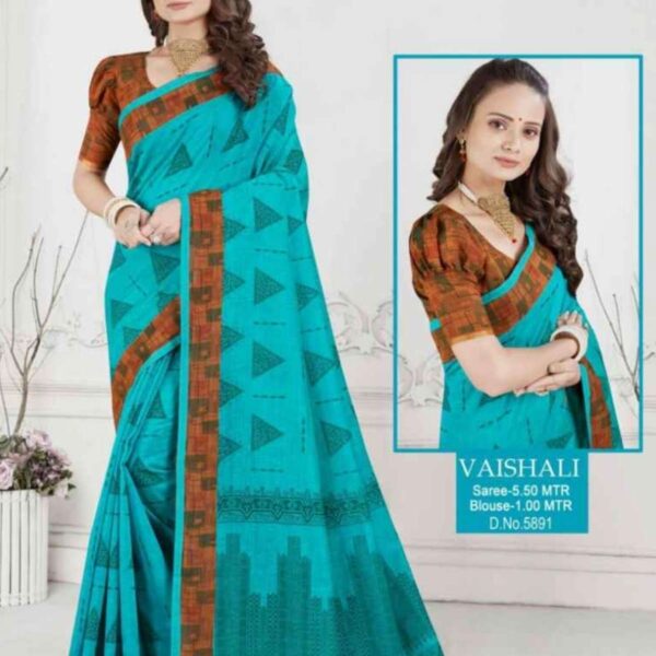 Vaishali #5891 Sky Blue X Mustrad - [L Anandha]