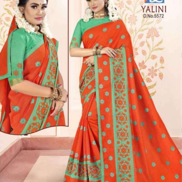 Yalini - #5572 Orange X Sea Green - [Orange]