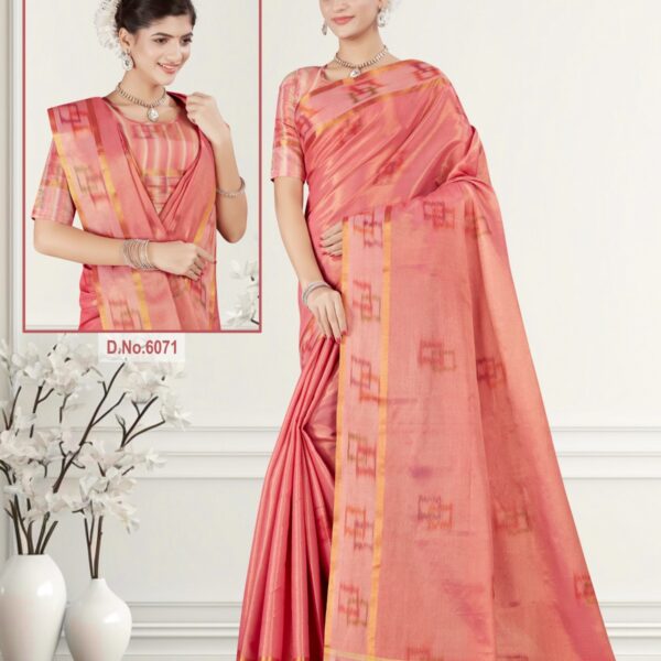 Tissue Saree Peach