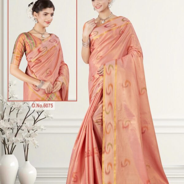 Tissue Saree Peach