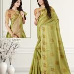 Tissue Saree Olive Green