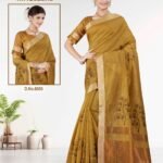 Silk Cotton Saree Musterd