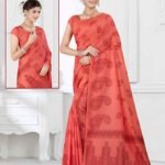 Silk Cotton Saree Red