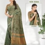 Soft Cotton Saree Pista Green