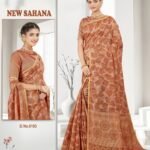 Slub Cotton Saree Orange