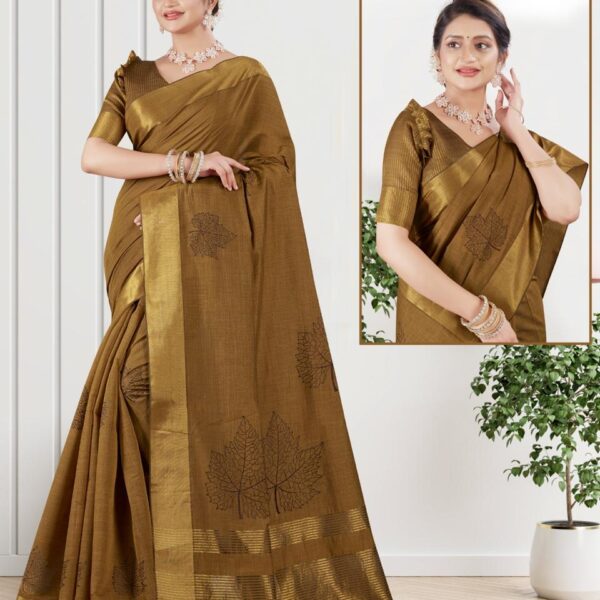 Soft Silk Cotton Saree Musterd