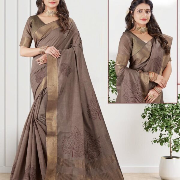 Soft Silk Cotton Saree Chikku