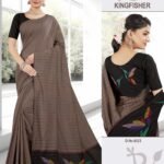 Soft Cotton Saree Grey X Black