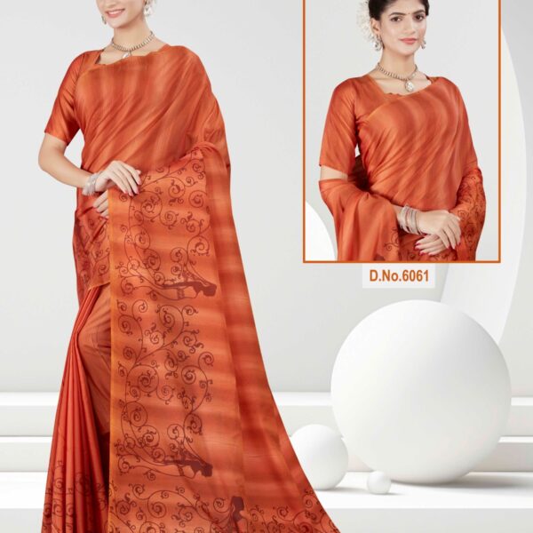 Silk Cotton Saree Brown