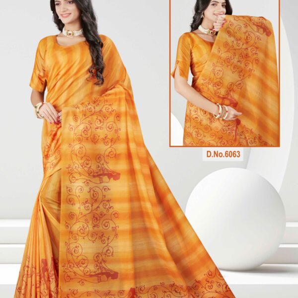 Silk Cotton Saree Musterd