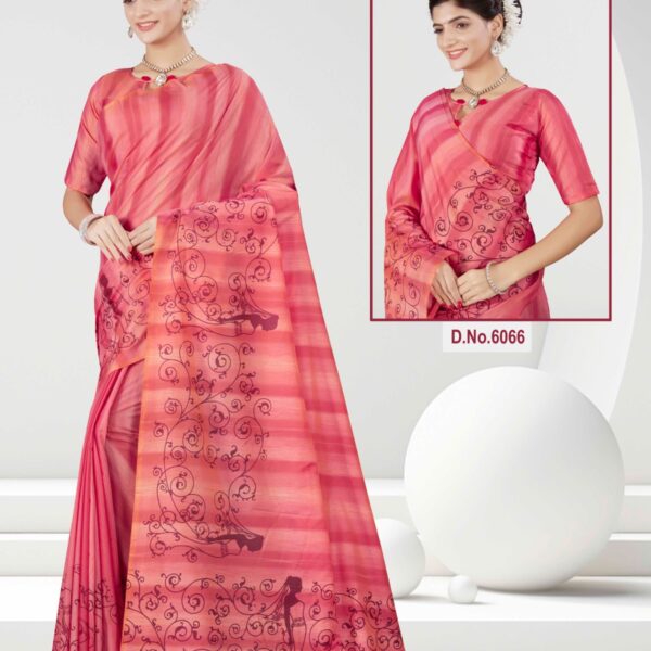 Silk Cotton Saree Pink