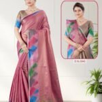 Tissue Saree Tie & Dye Saree Pink