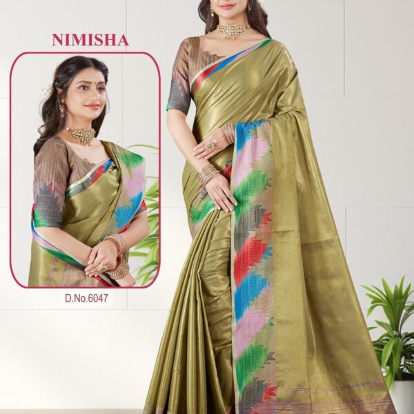 Tissue Saree Tie &Dye Green