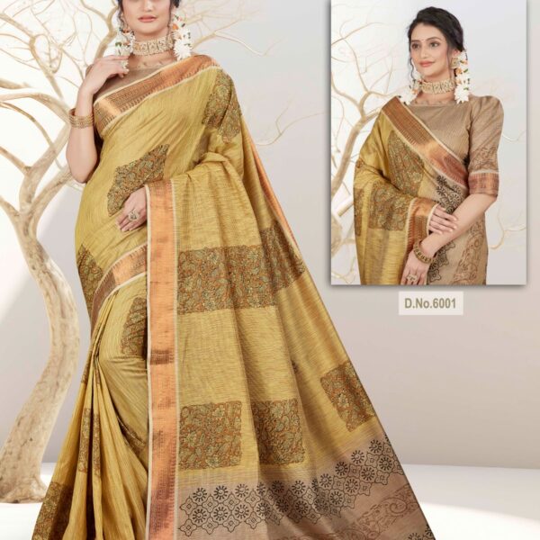 Soft Cotton Saree Musterd