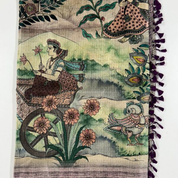 Tussar Saree- Chikku SKU6063-3