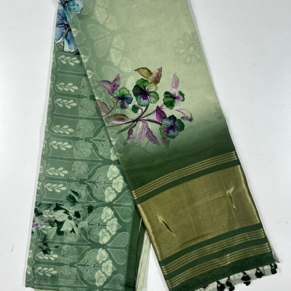 Tusser Silk olive Green SKU6110