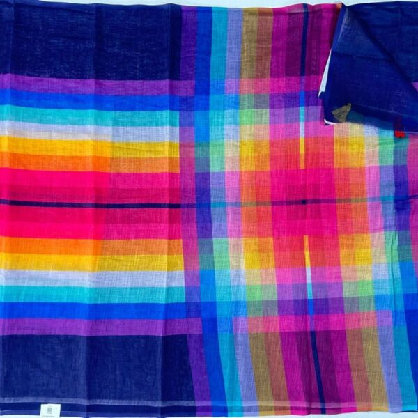 Linen Rainbow Saree