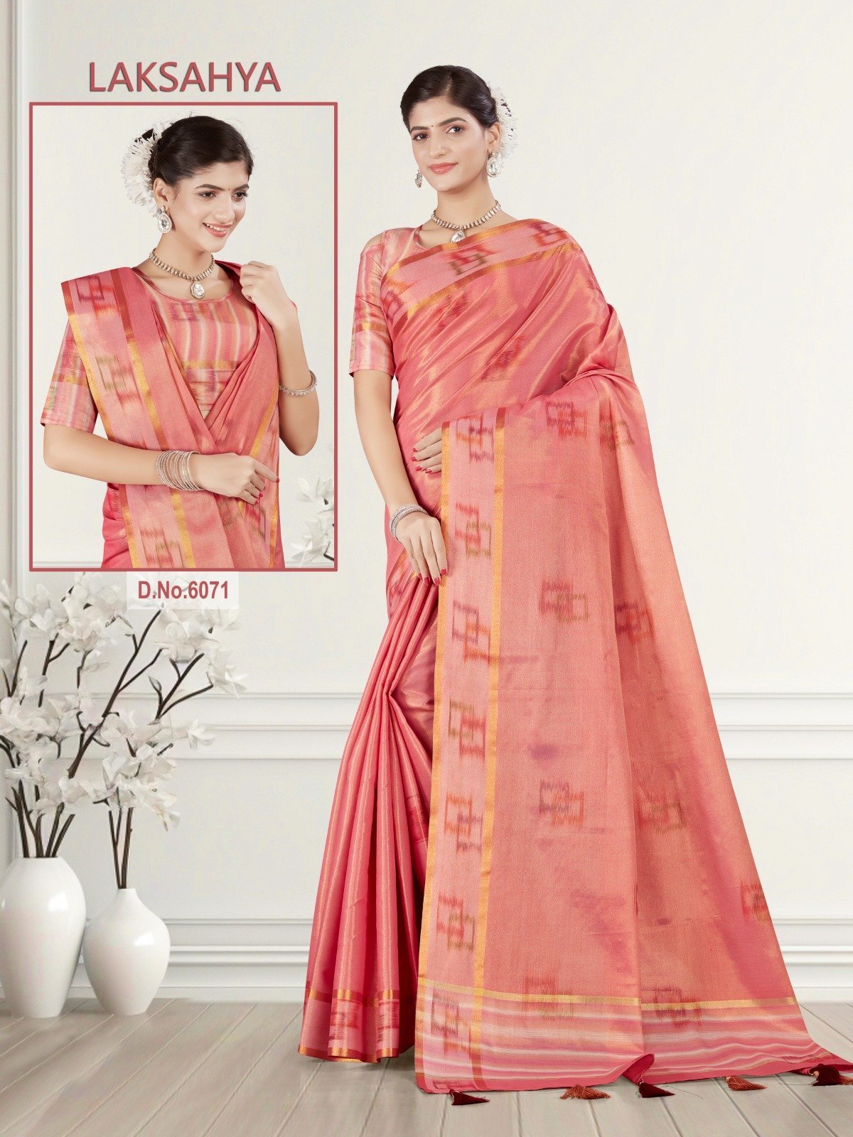 60118-2-tissue-Sare.jpg Tissue Saree Peach - Image 1