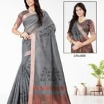 Silk Cotton Saree Grey