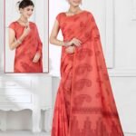 Silk Cotton Saree Red